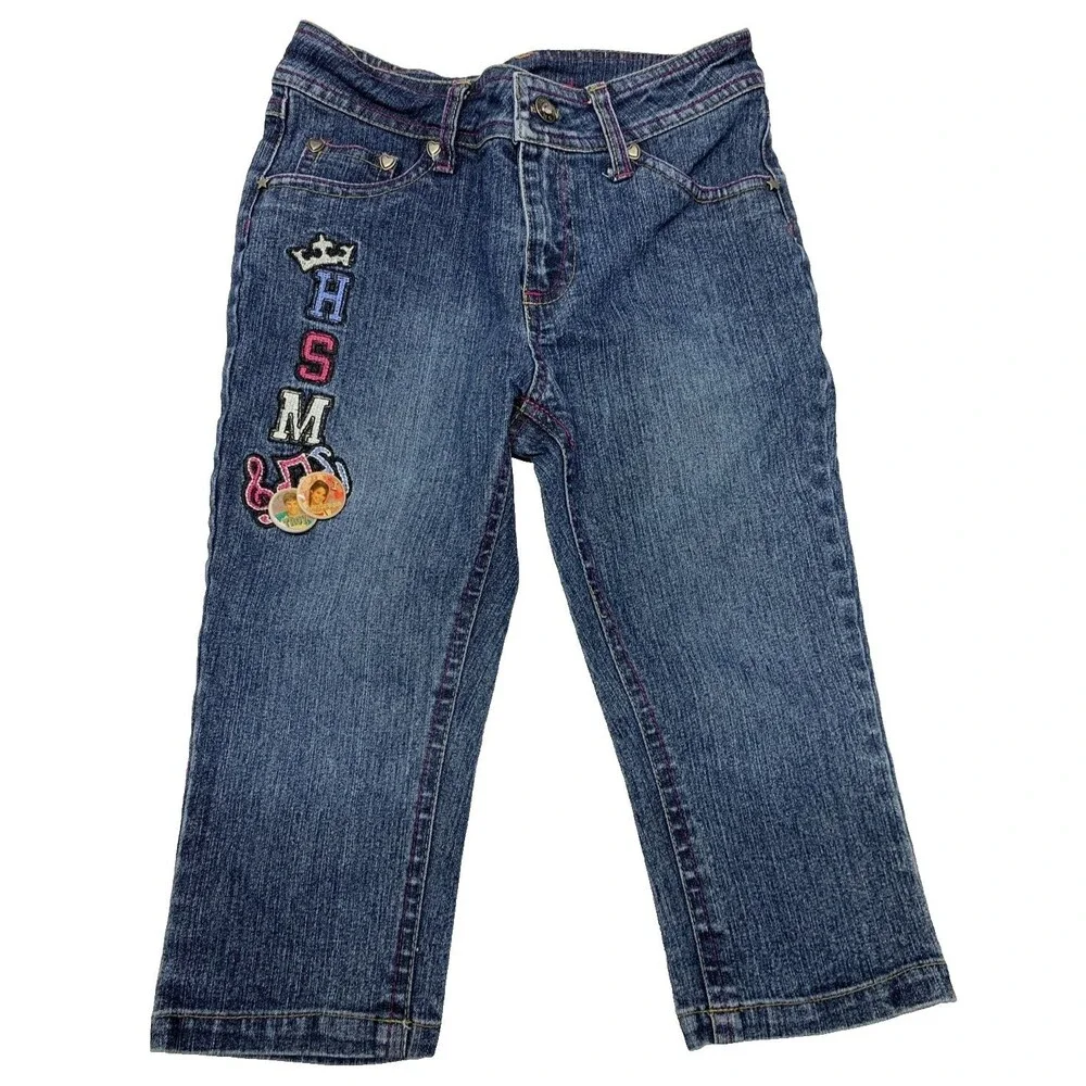High School Musical 2 Jeans Pants Girls Sz 6X Vintage Y2K Embroidered